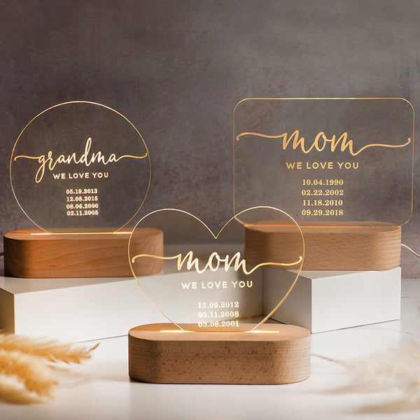 Custom Engraved Mom Night Light