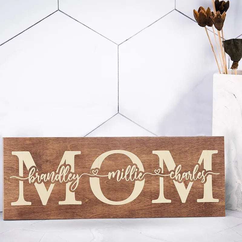 Custom Engraved Mom Sign - GiftShire