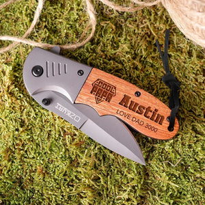 Custom Engraved Wooden Knife with Rosewood Box - GiftShire