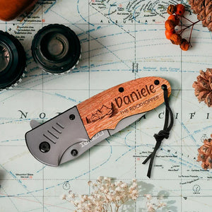 Custom Engraved Wooden Knife with Rosewood Box - GiftShire