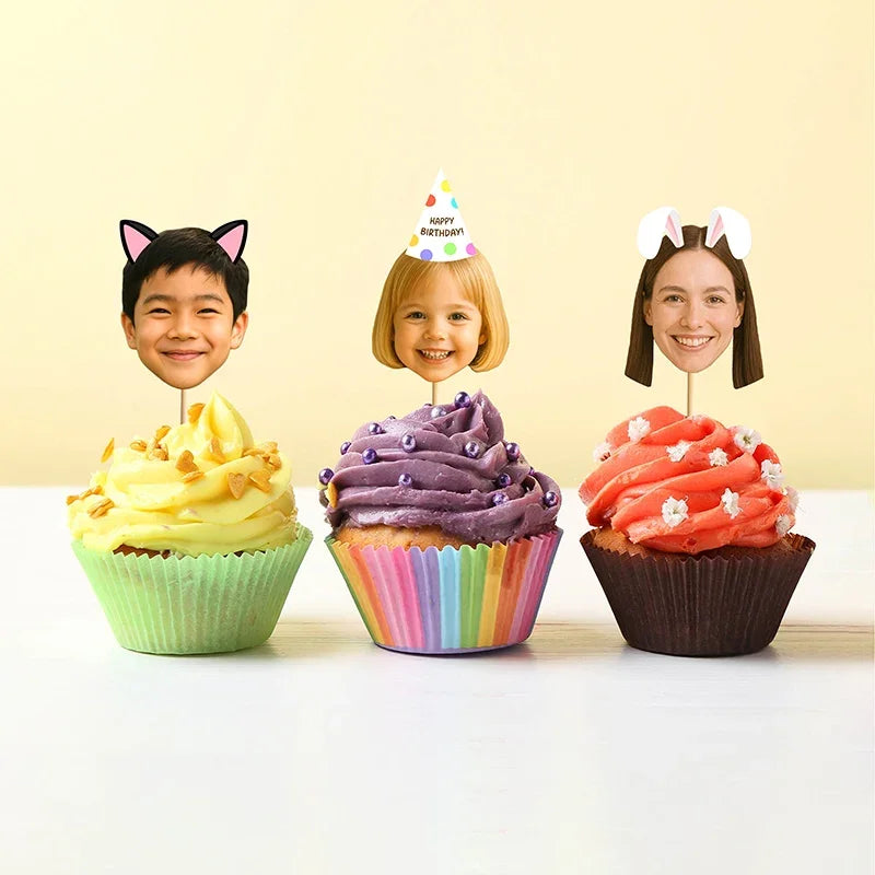 Custom Face Cutout Cupcake Topper