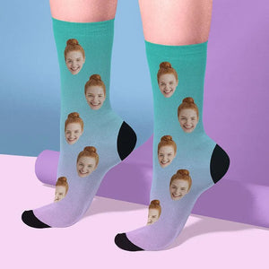 Custom Face Socks w Text - GiftShire