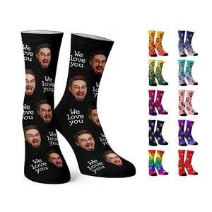 Custom Face Socks w Text - GiftShire