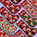 Custom Face Stocking with Christmas Hat - GiftShire