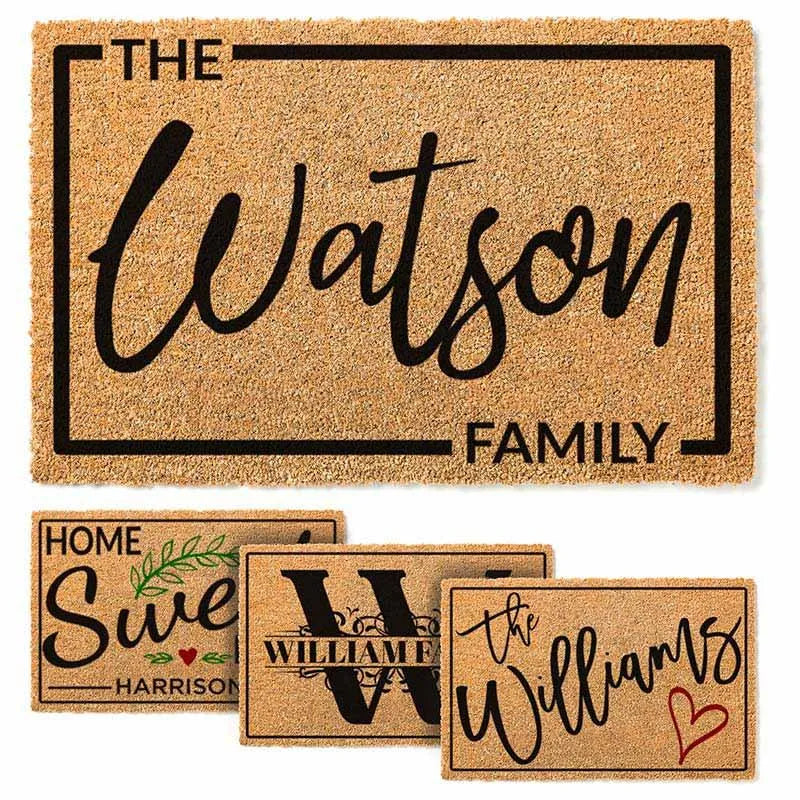 Custom Family Door Mat, Housewarming Gift - GiftShire