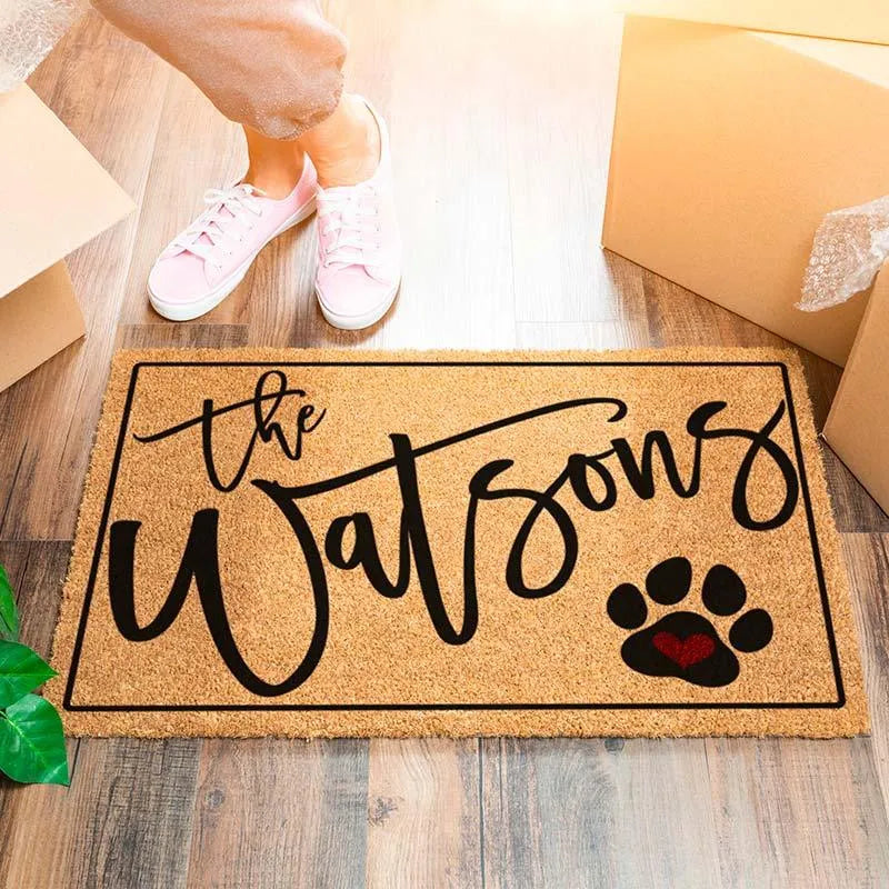 Custom Family Door Mat, Housewarming Gift - GiftShire