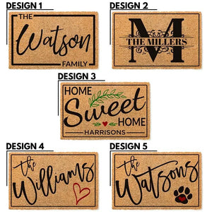 Custom Family Door Mat, Housewarming Gift - GiftShire