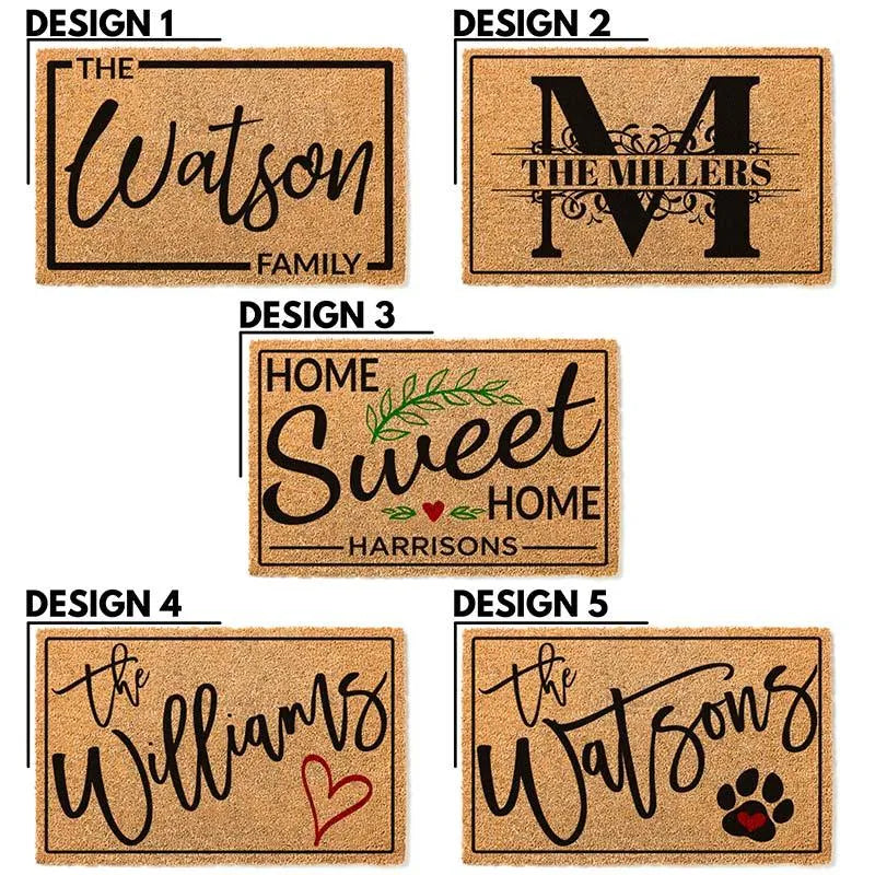 Custom Family Door Mat, Housewarming Gift - GiftShire