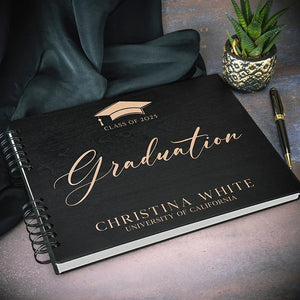 Custom Graduation Guestbook, Wooden Guestbook - GiftShire