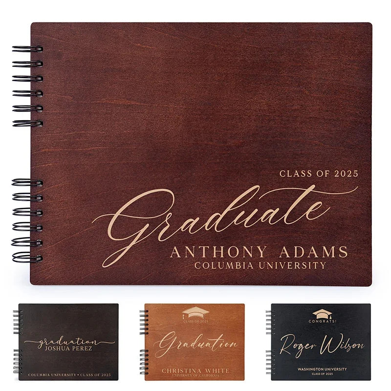 Custom Graduation Guestbook, Wooden Guestbook - GiftShire