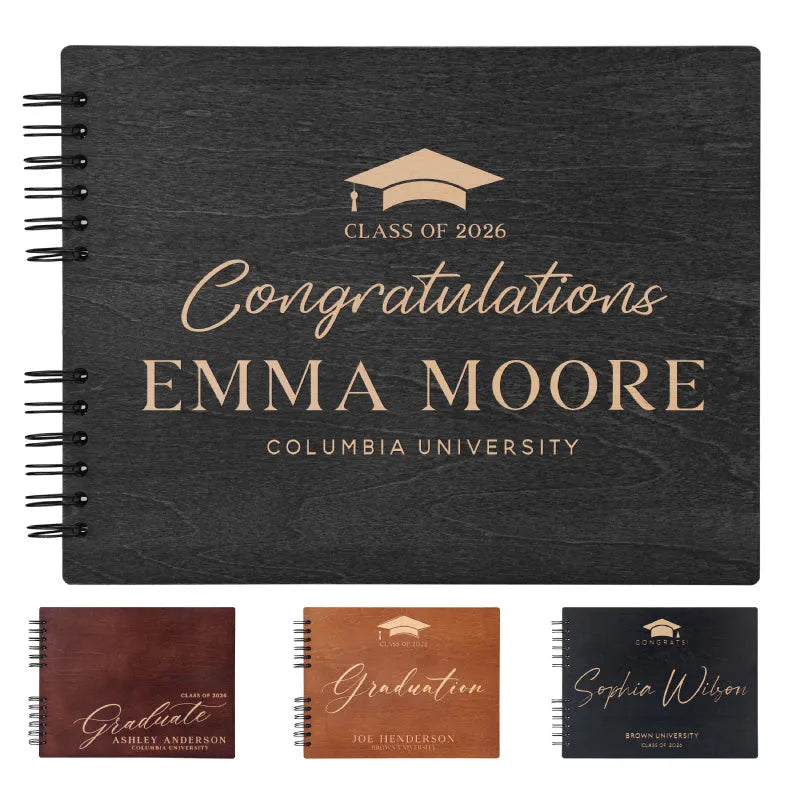 Custom Graduation Guestbook, Wooden Guestbook - GiftShire