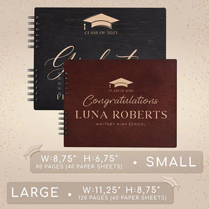 Custom Graduation Guestbook, Wooden Guestbook - GiftShire