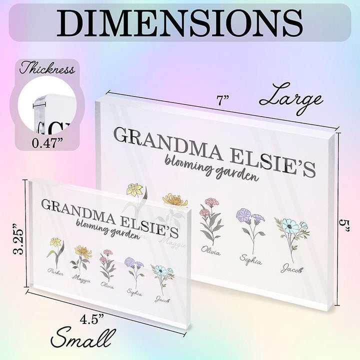 Custom Grandma Sign, Acrylic Garden Block - GiftShire