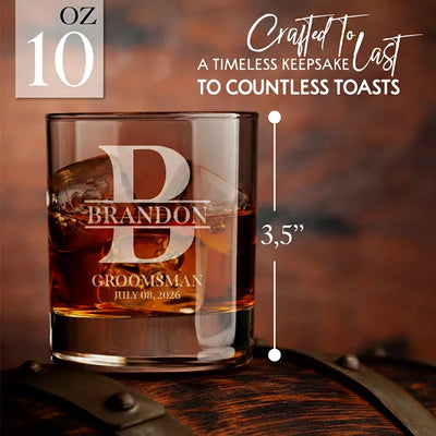 Custom Groomsman Rocks Glass - GiftShire