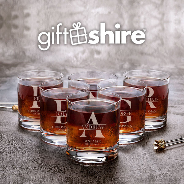 Custom Groomsman Rocks Glass - GiftShire