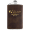 Custom Groomsmen Flask, Rustic Leatherette Flask, Gift for Him - GiftShire