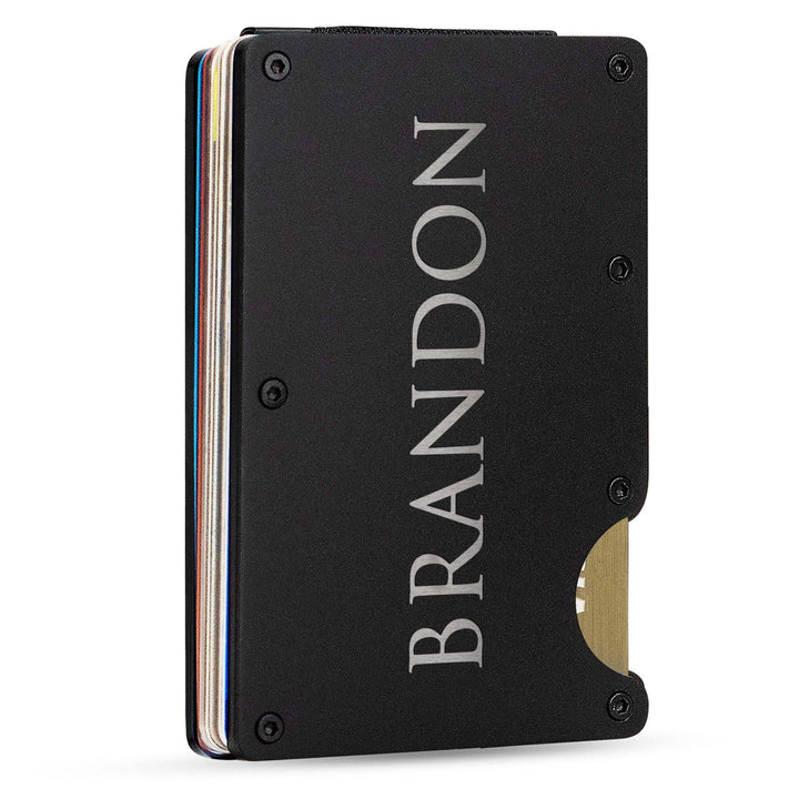 Custom Groomsmen Gifts Wallet Set - Personalized Metal Card Holder | B09N41H8FL - DESIGN10 - GiftShire