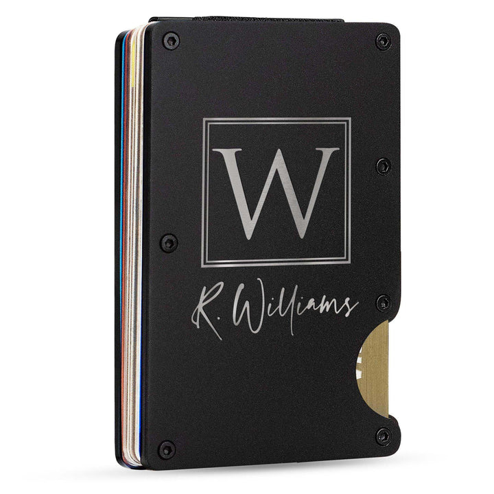 Custom Groomsmen Gifts Wallet Set - Personalized Metal Card Holder | B09N41T1YD - DESIGN2 - GiftShire
