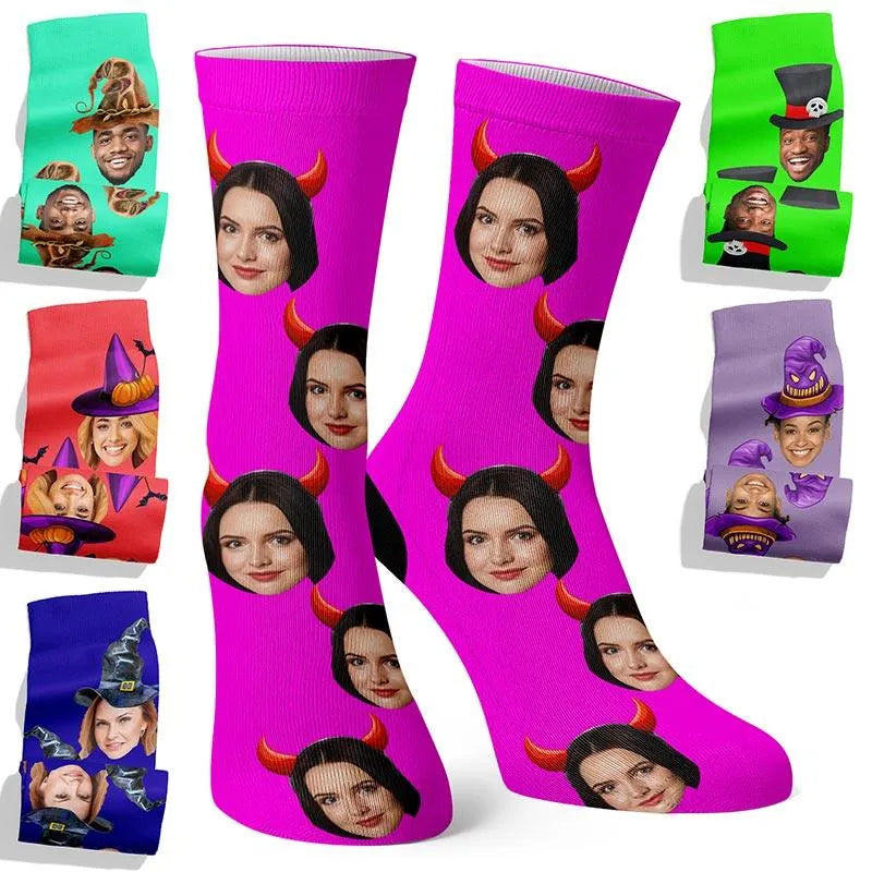 Custom Halloween Face Socks - GiftShire