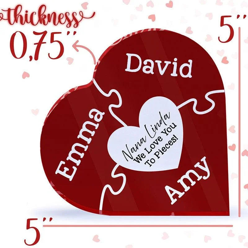 Custom Heart Shaped Puzzle, Puzzle Grandma Sign - GiftShire
