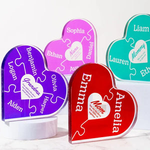 Custom Heart Shaped Puzzle, Puzzle Grandma Sign - GiftShire