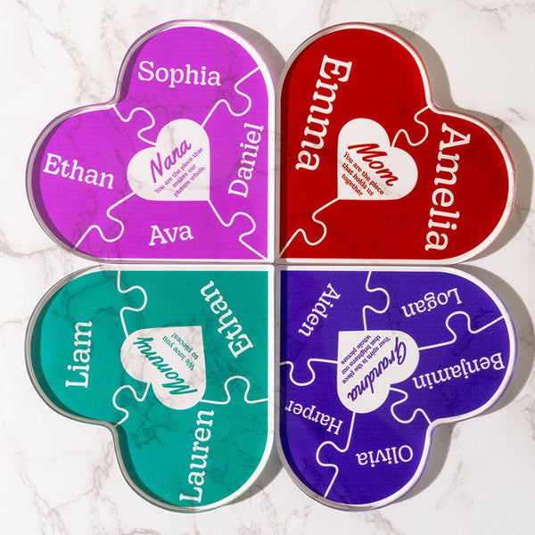 Custom Heart Shaped Puzzle, Puzzle Grandma Sign - GiftShire