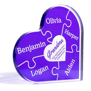 Custom Heart Shaped Puzzle, Puzzle Grandma Sign - GiftShire