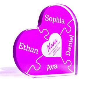 Custom Heart Shaped Puzzle, Puzzle Grandma Sign - GiftShire