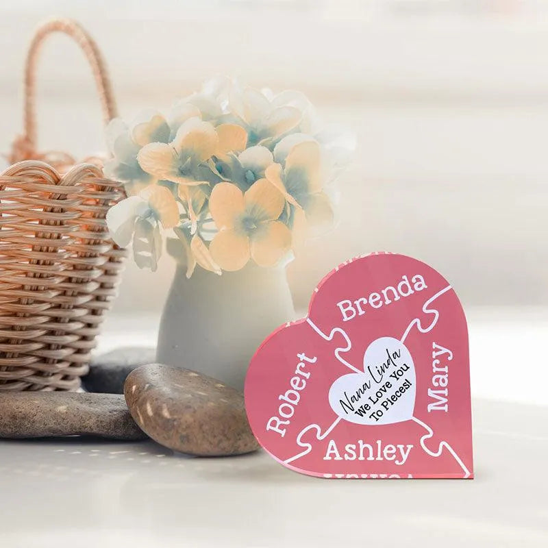 Custom Heart Shaped Puzzle, Puzzle Grandma Sign - GiftShire