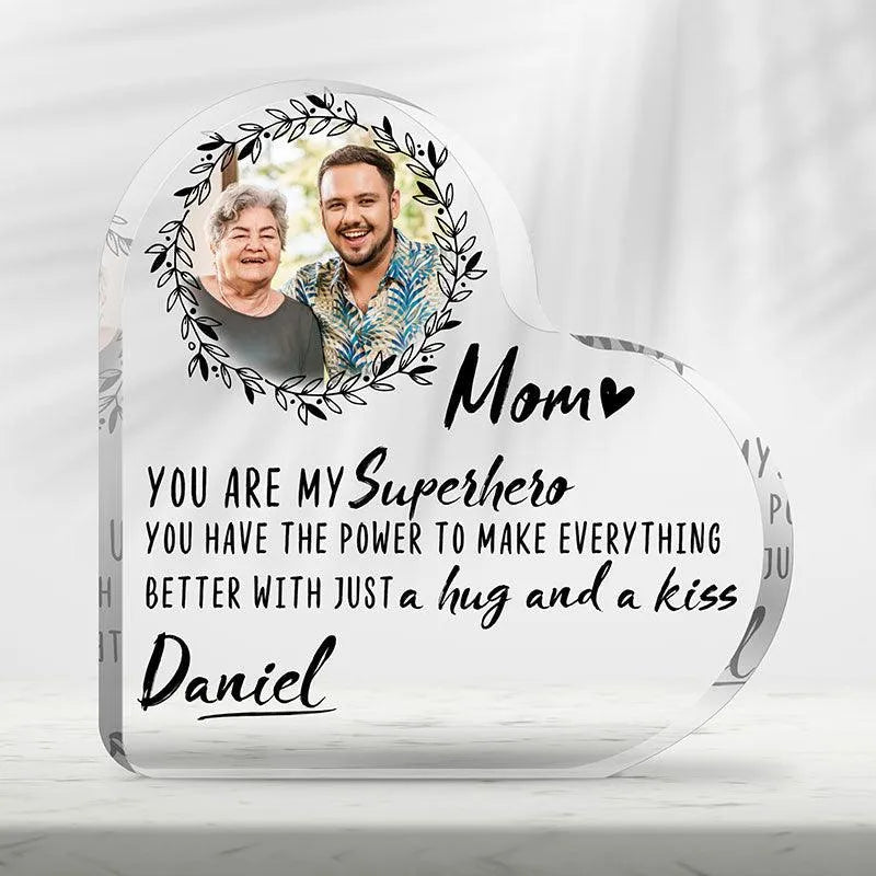 Custom Mom & Child Heart Photo Frame for Mother's Day - GiftShire
