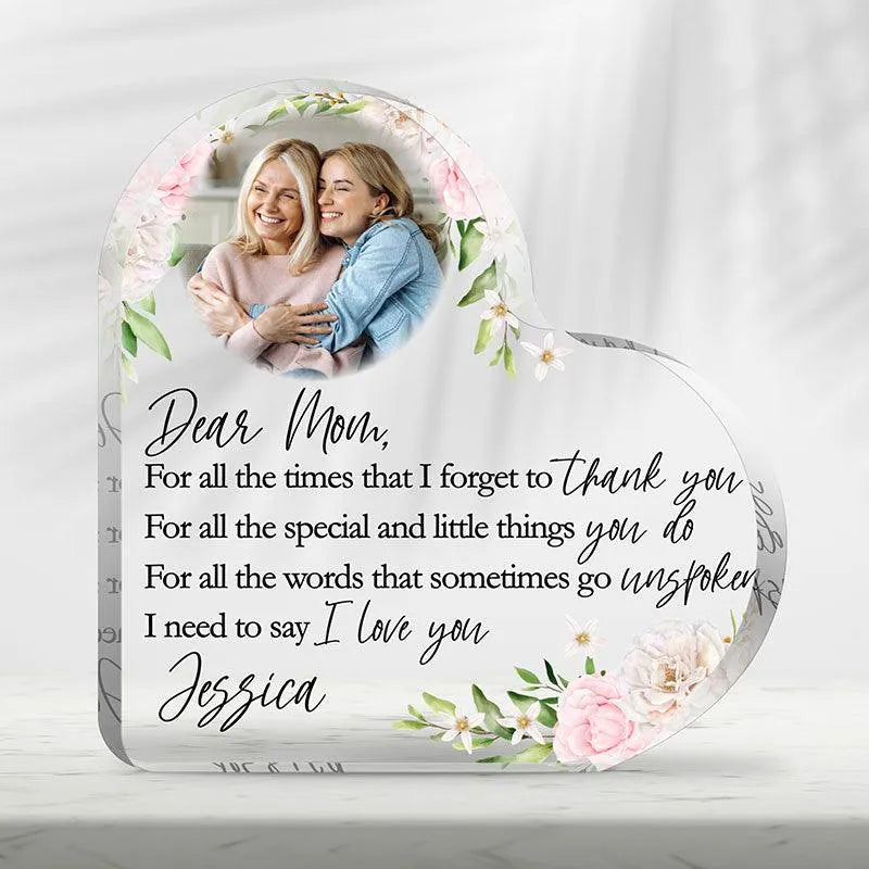 Custom Mom & Child Heart Photo Frame for Mother's Day - GiftShire