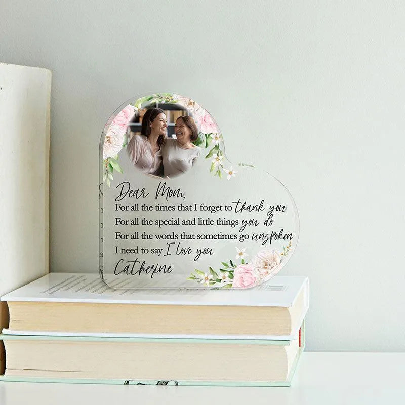 Custom Mom & Child Heart Photo Frame for Mother's Day - GiftShire