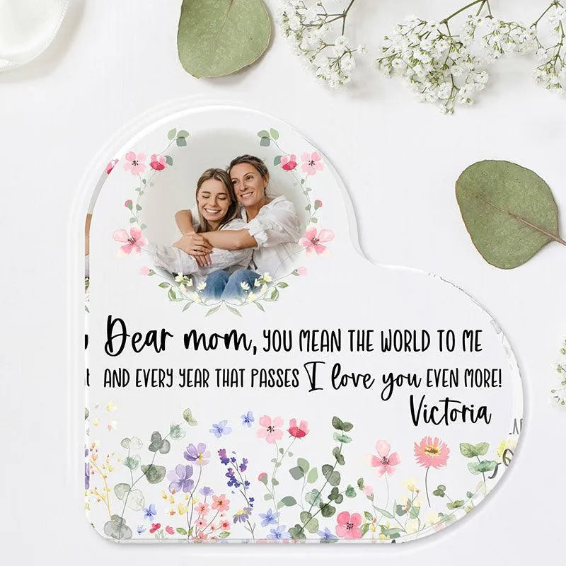 Custom Mom & Child Heart Photo Frame for Mother's Day - GiftShire