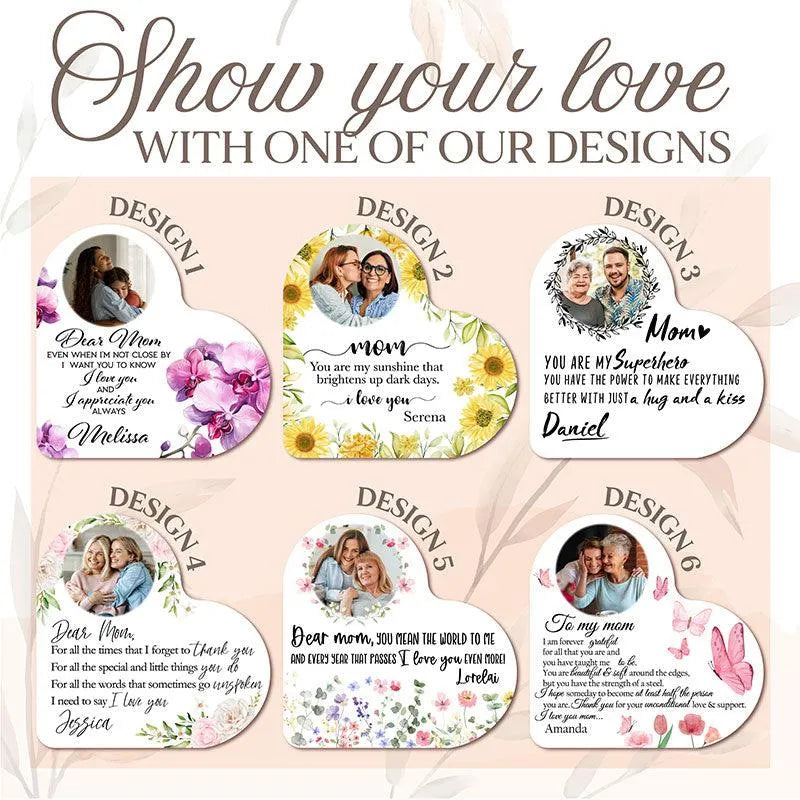 Custom Mom & Child Heart Photo Frame for Mother's Day - GiftShire