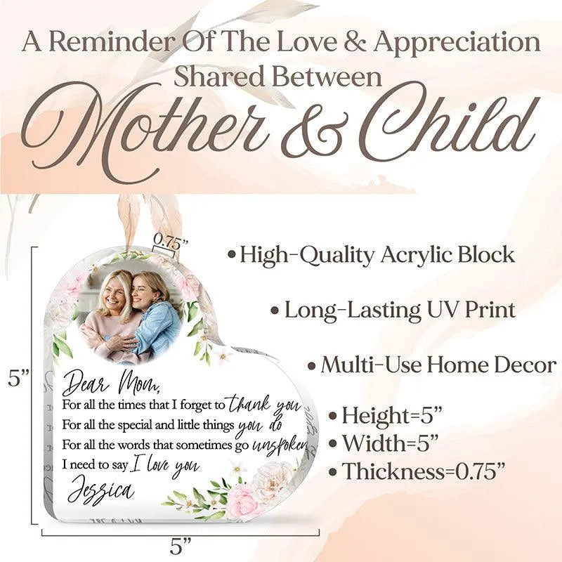 Custom Mom & Child Heart Photo Frame for Mother's Day - GiftShire