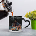 Custom Heat Reveal Photo Magic Mug with Heart Handle