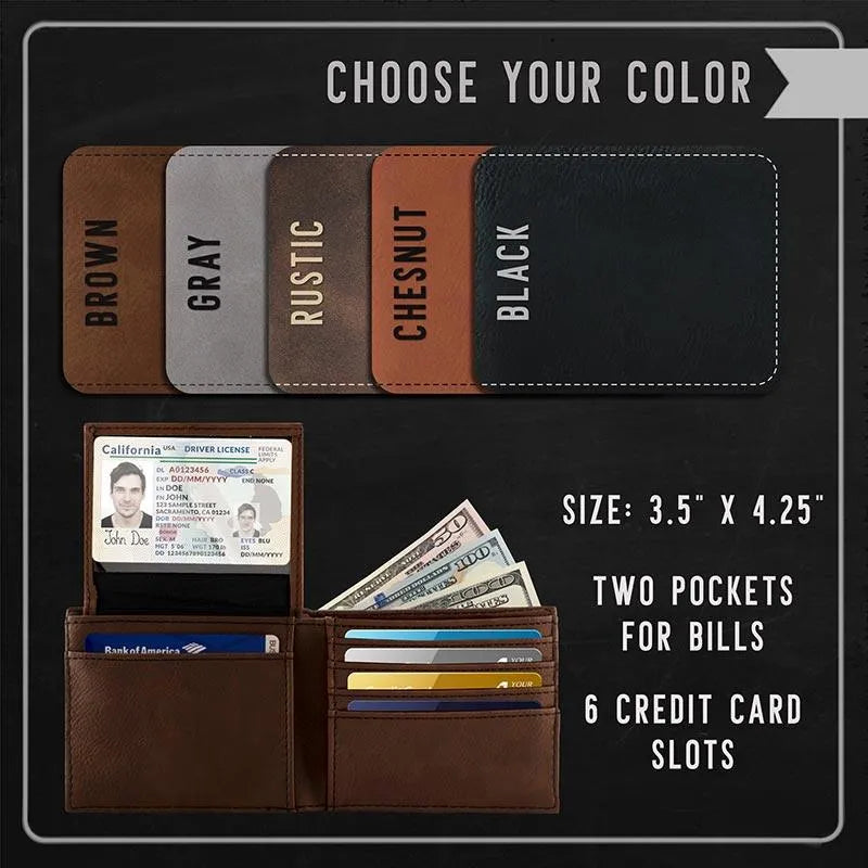 Custom Icon Leather Wallet - GiftShire