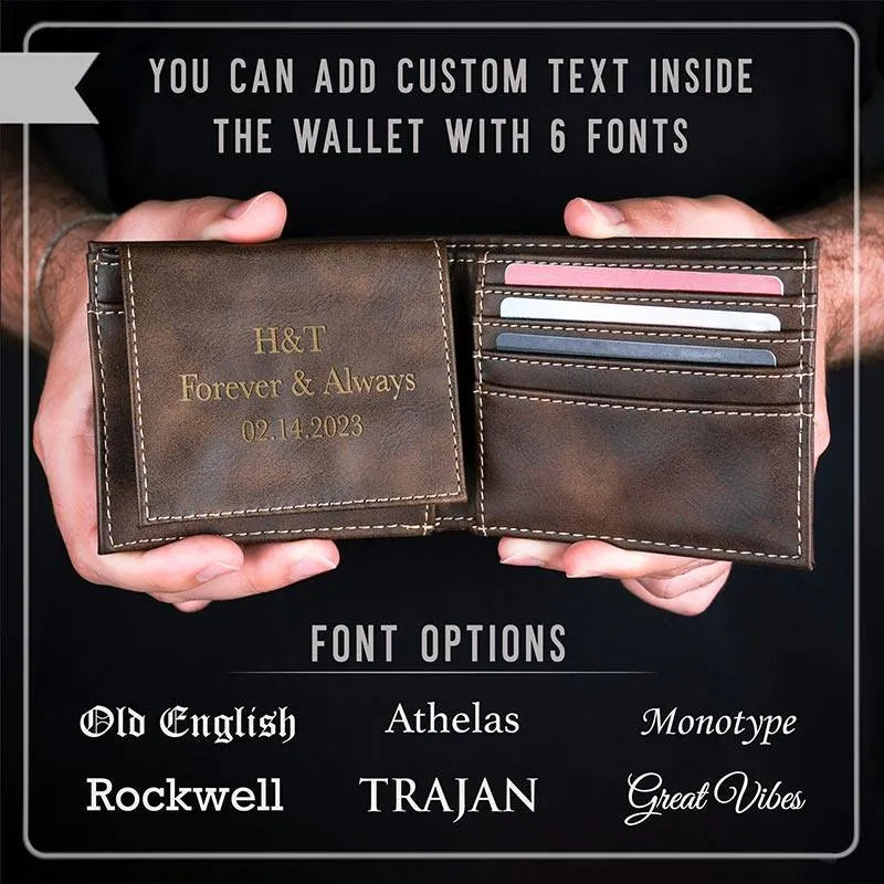 Custom Icon Leather Wallet - GiftShire