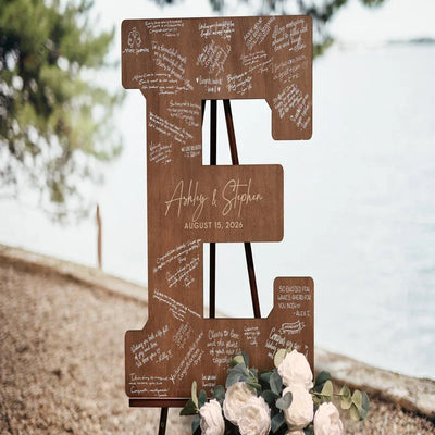 Custom Initial Wedding Guest Book – Names & Dates Wedding Keepsake