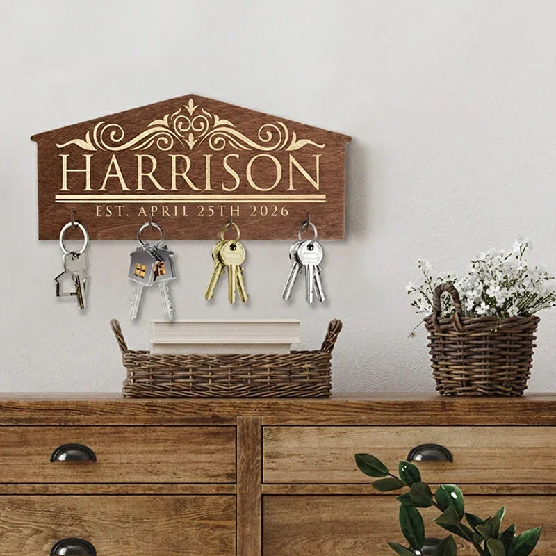Custom Key Holder With 4 Key Hooks - GiftShire
