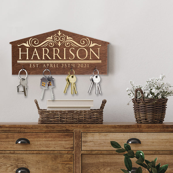 Custom Key Holder With 4 Key Hooks