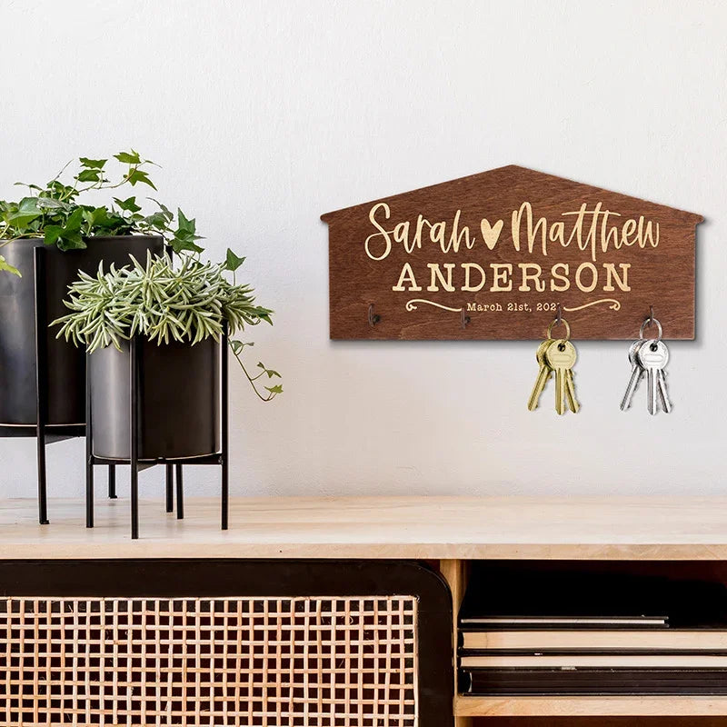 Custom Key Holder With 4 Key Hooks - GiftShire