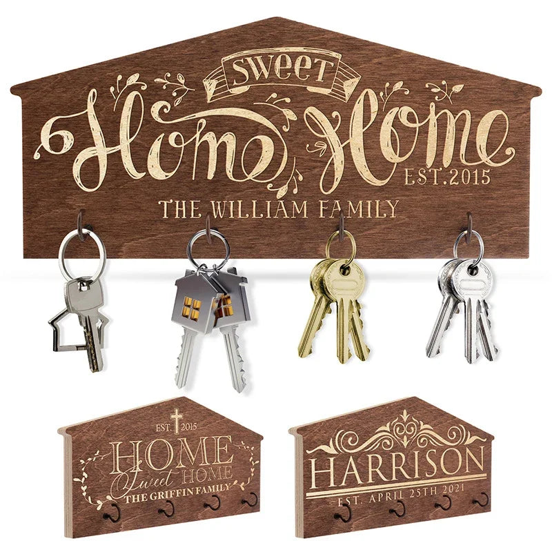 Custom Key Holder With 4 Key Hooks - GiftShire