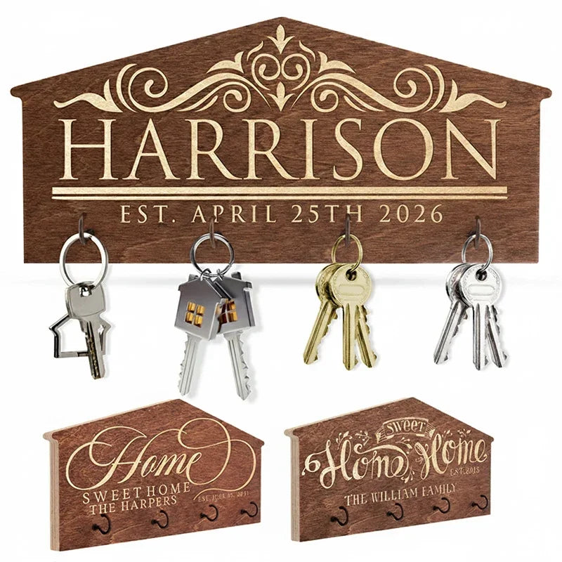Custom Key Holder With 4 Key Hooks - GiftShire