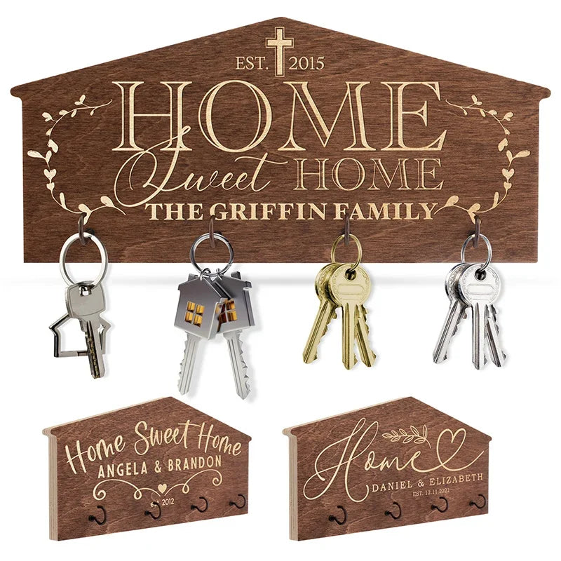 Custom Key Holder With 4 Key Hooks - GiftShire
