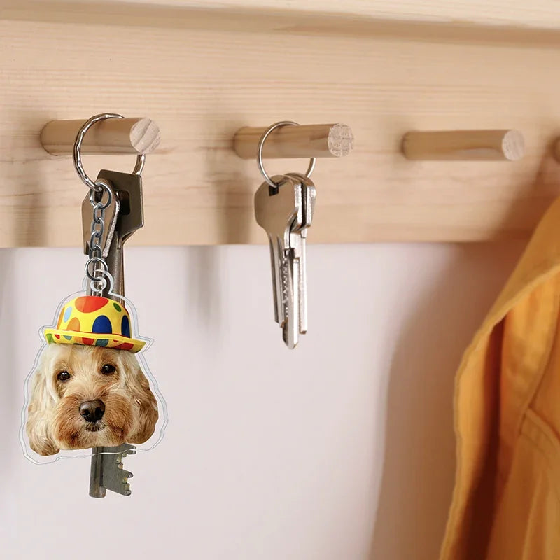 Custom Keychain with Pet Face Picture - GiftShire