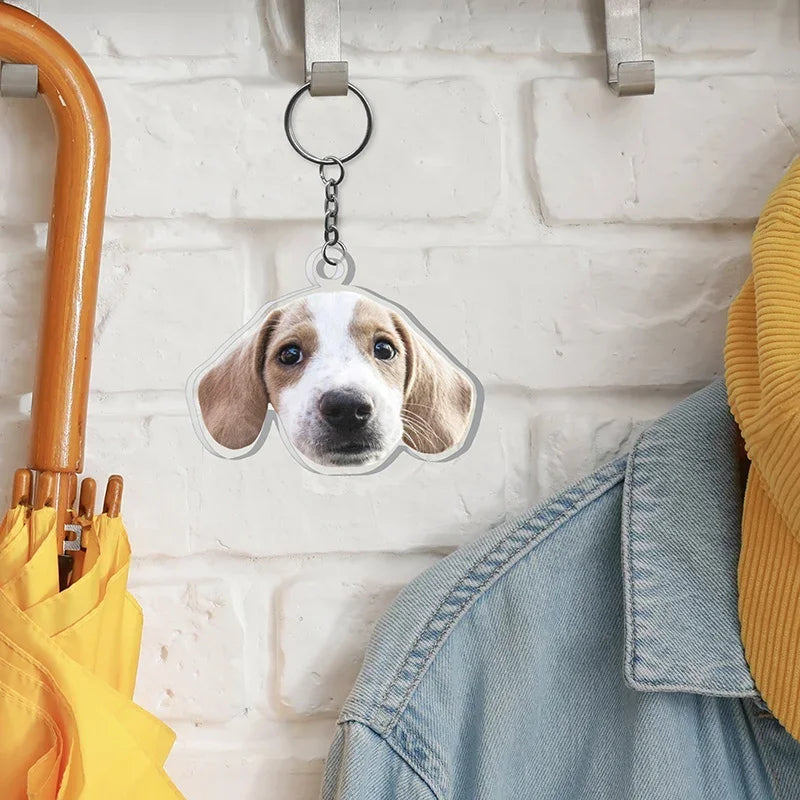 Custom Keychain with Pet Face Picture - GiftShire