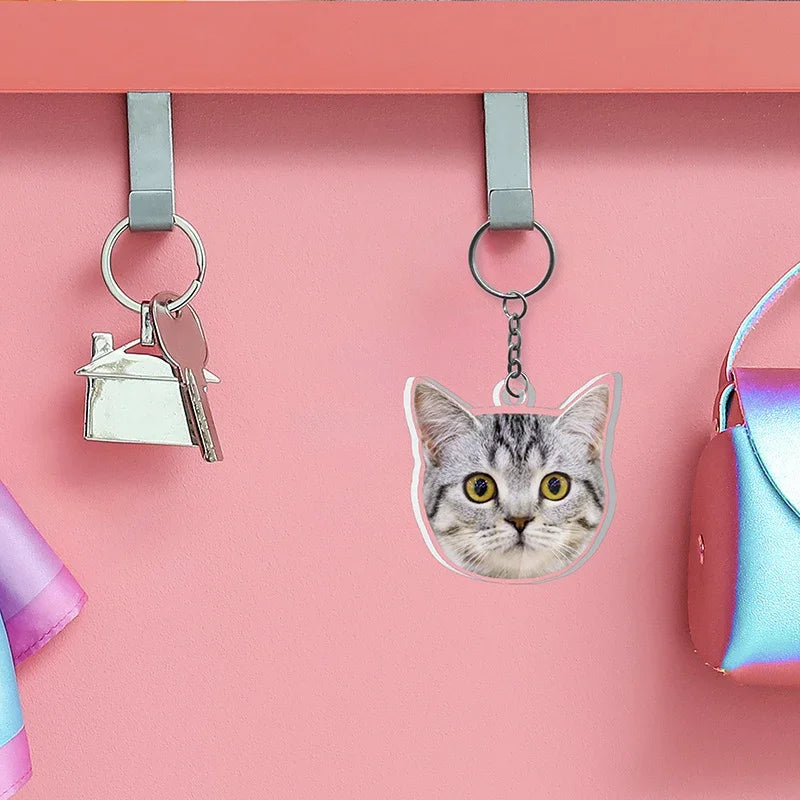Custom Keychain with Pet Face Picture - GiftShire