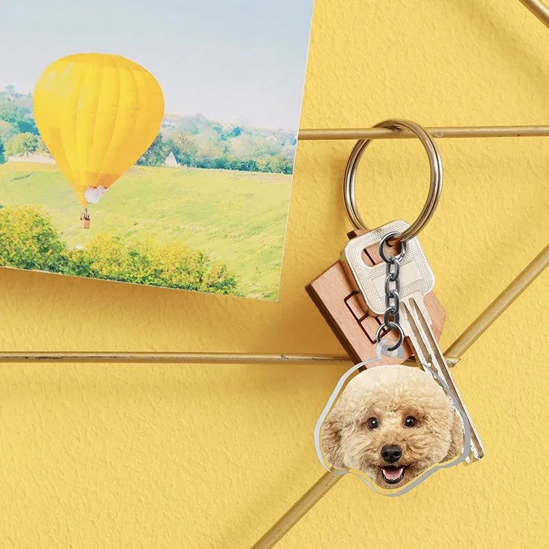 Custom Keychain with Pet Face Picture - GiftShire