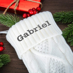 Custom Knit Christmas Stocking with Embroidered Name - GiftShire